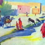 1934 Улица и арык в Ашхабаде. Холст, масло. Львов