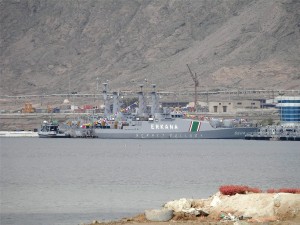 Ракетные катера ВМС Туркмении Edermen и Gayratly проекта 12418 российской постройки. Туркменбаши, предположительно 03.10.2013 (с) Karen / river-forum.ru